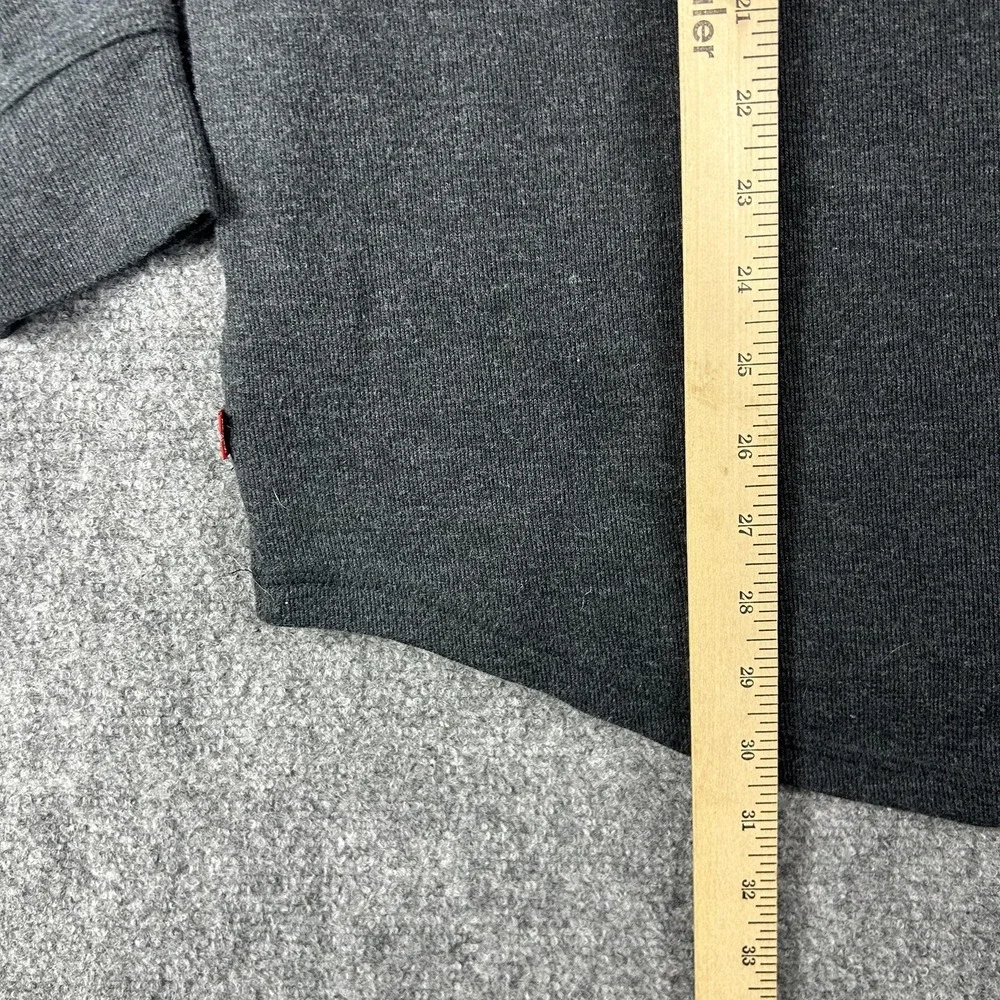 Levi's Hoodie Mens XL Gray Pullover Kangaroo Pocket Curved Hem Solid‎ Basic